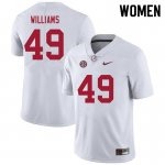 NCAA Women's Alabama Crimson Tide #49 Kaine Williams Stitched College 2021 Nike Authentic White Football Jersey PC17Z27JJ